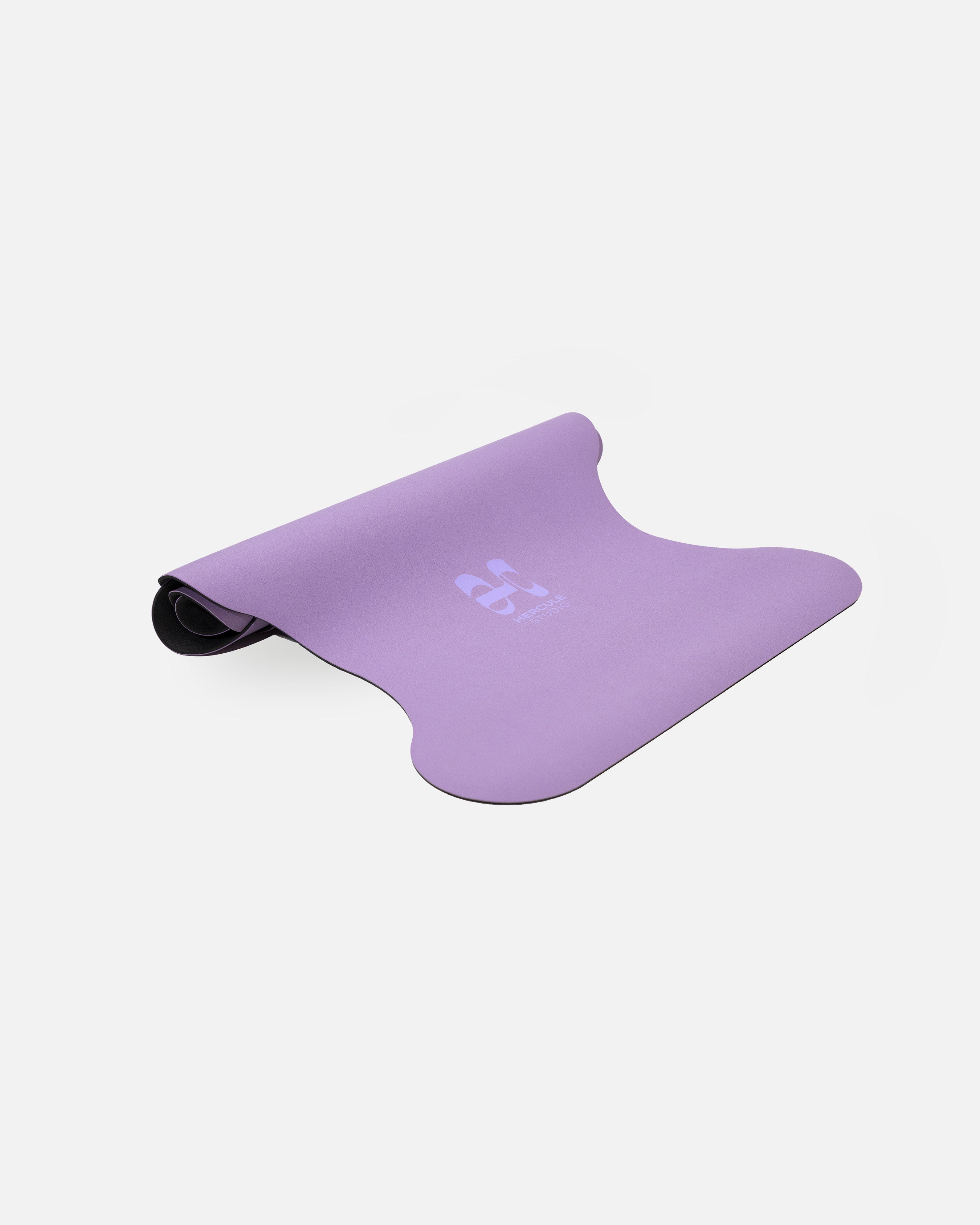 Tapis de sol pour le yoga de la marque hercule studio modèle mar couleur lavande packshot semi roulé