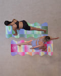 Hercule Studio x Leslie David Breathe In yoga mat in lifestyle, limited edition blue-green suede for artistic yoga session, exclusive washable design