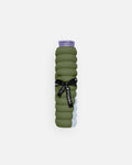 Hercule Studio Galé pad – khaki and blue printed (Axel) portable 3-in-1 mini mat with logo ribbon – portable for travel, Pilates Reformer, durable French design, rolled view