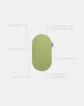 Hercule Studio Galé mini mat unrolled with trust elements – pistachio green 3-in-1 pad – ergonomic support for sensitive areas, portable, multi-use, Pilates and Reformer compatible, durable design