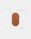 Hercule Studio Galé pad unrolled with informational lines – terracotta 3-in-1 mini mat – ergonomic for knees, elbows, glutes, portable and multi-use, Pilates/Reformer compatible, durable French design