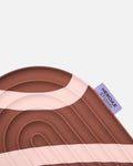 Hercule Studio Galé mini mat purple label – brown and ecru printed (Bari Choco) 3-in-1 pad, ergonomic support for sensitive areas, durable design made in France