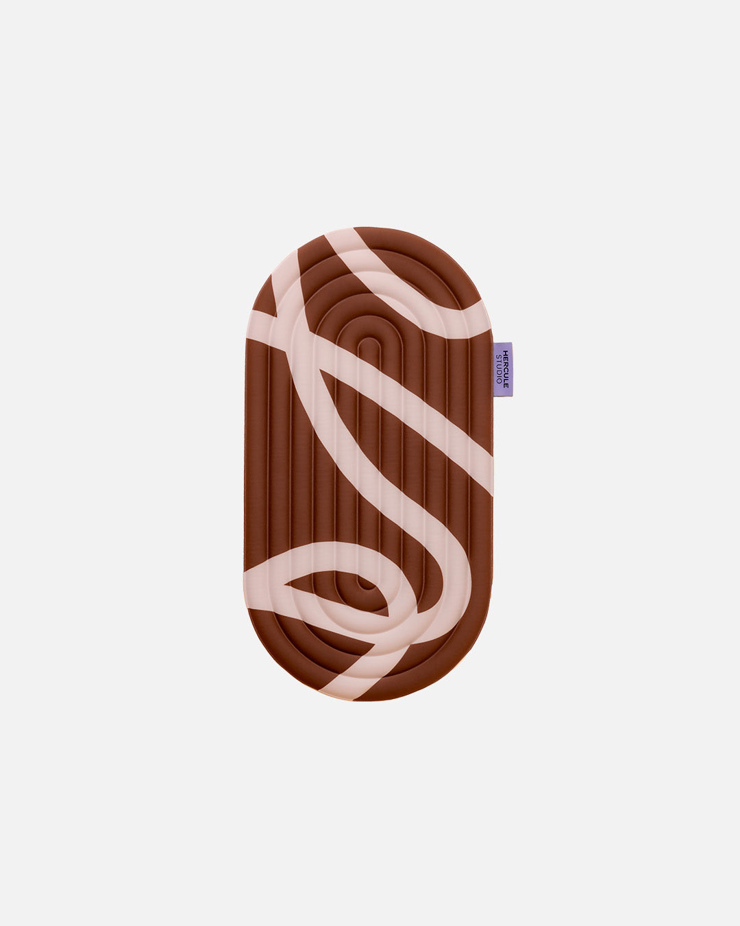 Mini tapis de sol pad de confort de la marque hercule studio modèle galé imprimé bari couleur choco packshot déplié