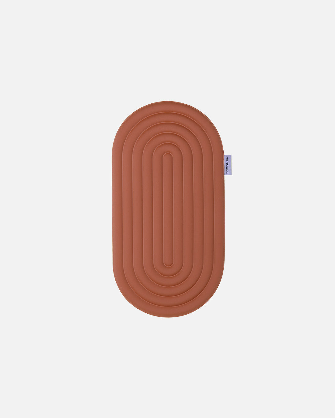 Mini tapis de sol pad de confort de la marque hercule studio modèle galé couleur terre cuite packshot déplié