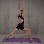 Lifestyle yoga practice with the Hercule Studio Mar Lavender mat, premium non-slip mat for vinyasa and yin yoga, soothing color made in France