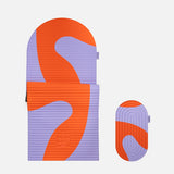 Hercule Studio Axel red orange printed comfort bundle with the premium Archy mat and the ergonomic Galé 3-in-1 pad, comfort duo for Pilates and gym sessions, durable French design, packshot