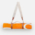 Set nomade Hercule Studio imprimé Bari orange pop réunissant tapis Archy graphique et sangle de transport pour tapis de sport, duo pratique et design pour Pilates et fitness, fabrication française, visuel packshot