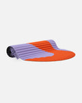 Hercule Studio Archy red and purple printed (Axel) design sport mat, durable mat for fitness and Pilates, half rolled view