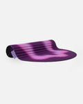 Hercule Studio x Univers Uchronia Archy Winter purple printed design sport mat, durable mat for fitness and Pilates, half rolled view