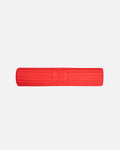 Hercule Studio x Univers Uchronia Archy Summer red and yellow printed design sport mat, durable mat for fitness, Pilates and stretching, rolled view