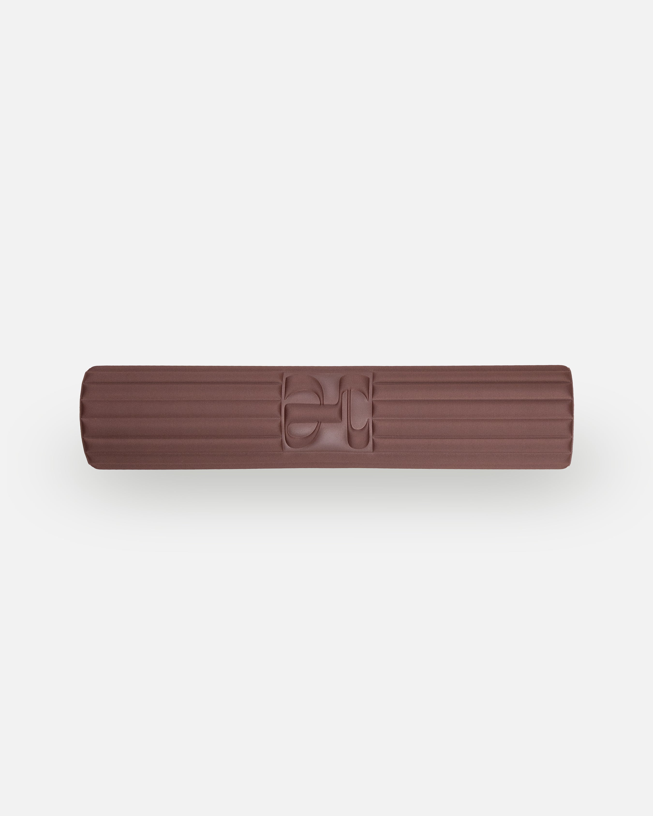 Hercule Studio x Thomas Lélu design sport mat, brown artistic fitness mat, compact format, rolled view