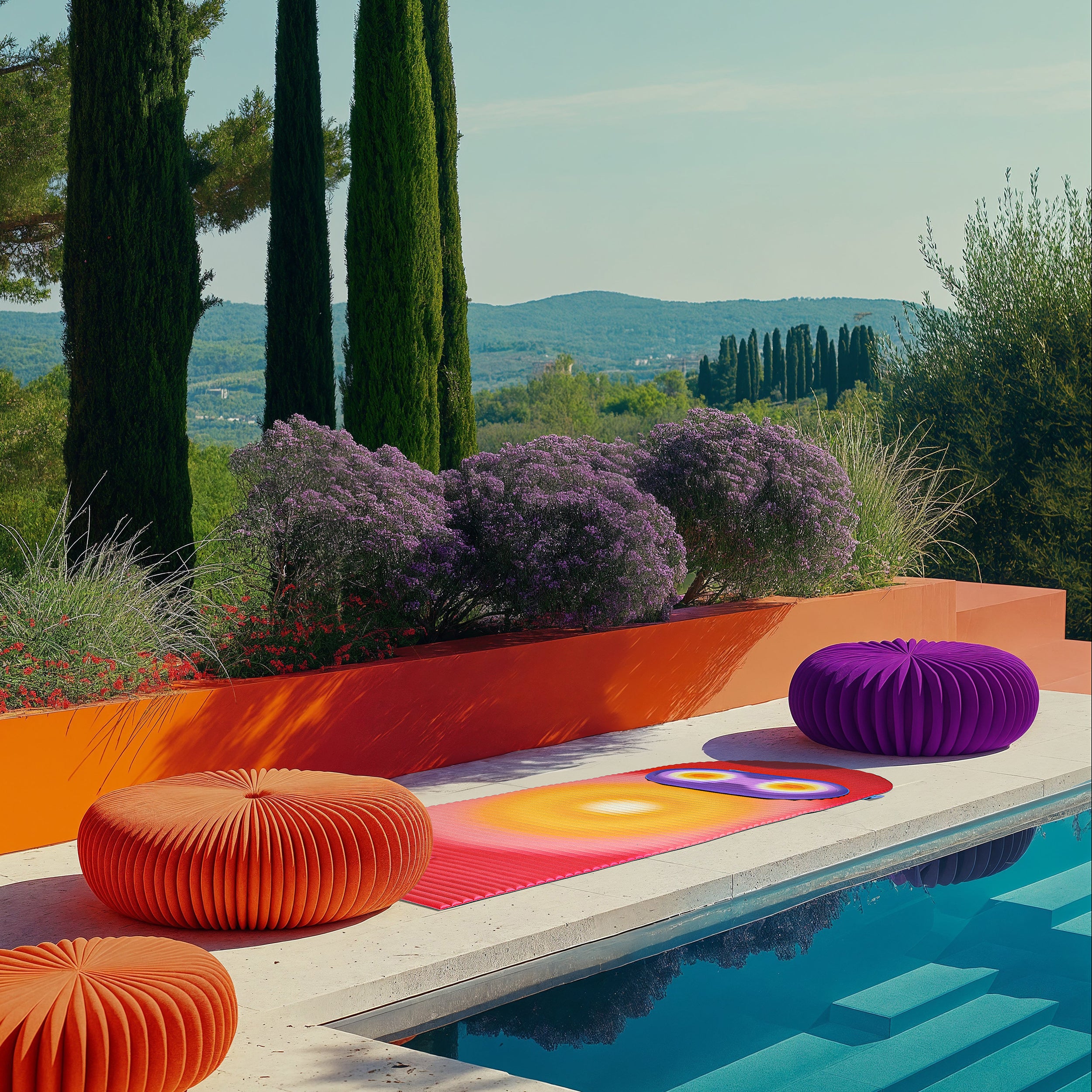 Mini tapis de sol pad de confort de la marque hercule studio et uchronia modèle galé imprimé fall sur tapis de sport archy imprimé winter shooting lifestyle sur décor eneigé réalisé par l'intelligence artificielle