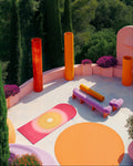 Hercule Studio Archy Summer Red and Yellow Exercise Mat, Limited Edition in collaboration with architect Univers Uchronia