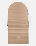 Hercule Studio Archy beige (Dune) arch-shaped sport mat, durable Made in France design mat for fitness, Pilates and stretching, half unrolled view