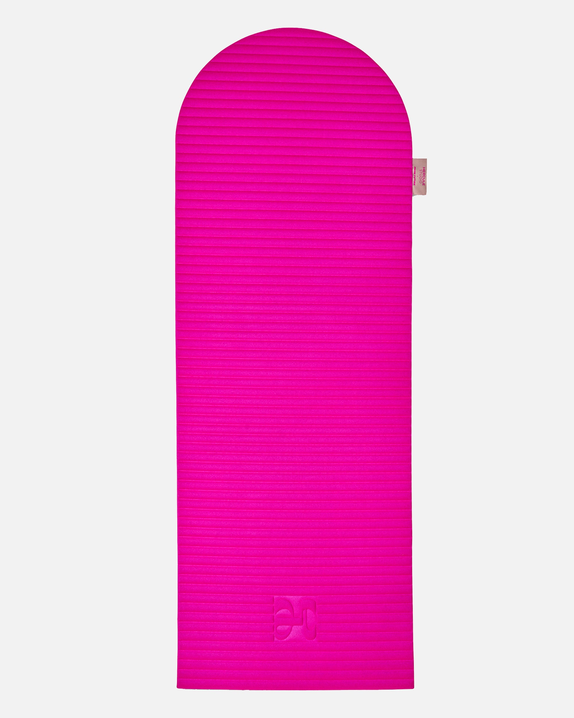Hercule Studio x From Future Candy Pink Limited Edition Fitness Mat, 100% fuchsia pink cashmere fitness mat, innovative and premium design for Pilates, gym workouts, and stretching, unfolded view