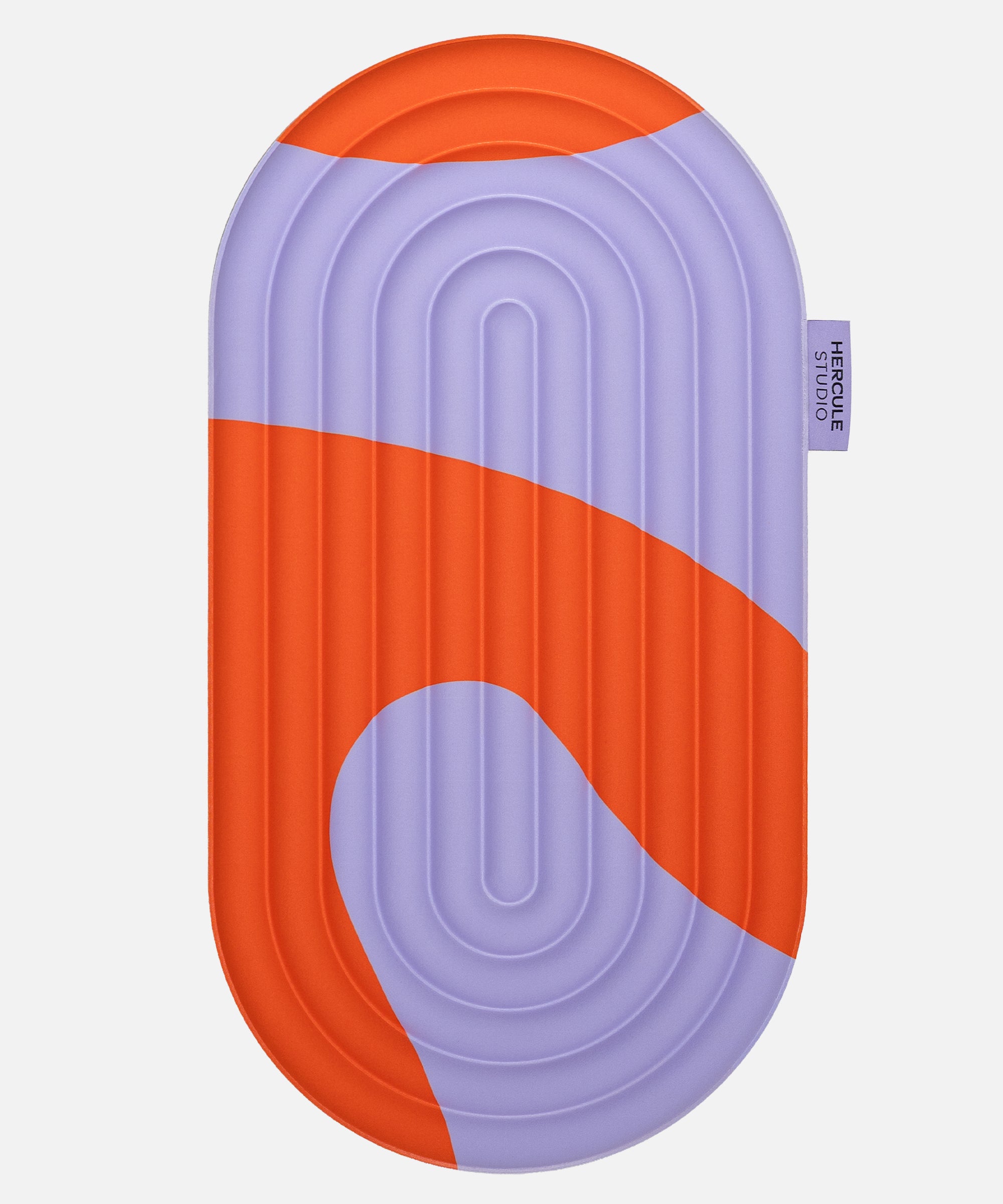Hercule Studio Galé mini mat – red and purple printed (Axel) ergonomic 3-in-1 comfort pad – ergonomic support for knees, elbows, glutes, Pilates Reformer compatible, durable French design, unrolled view