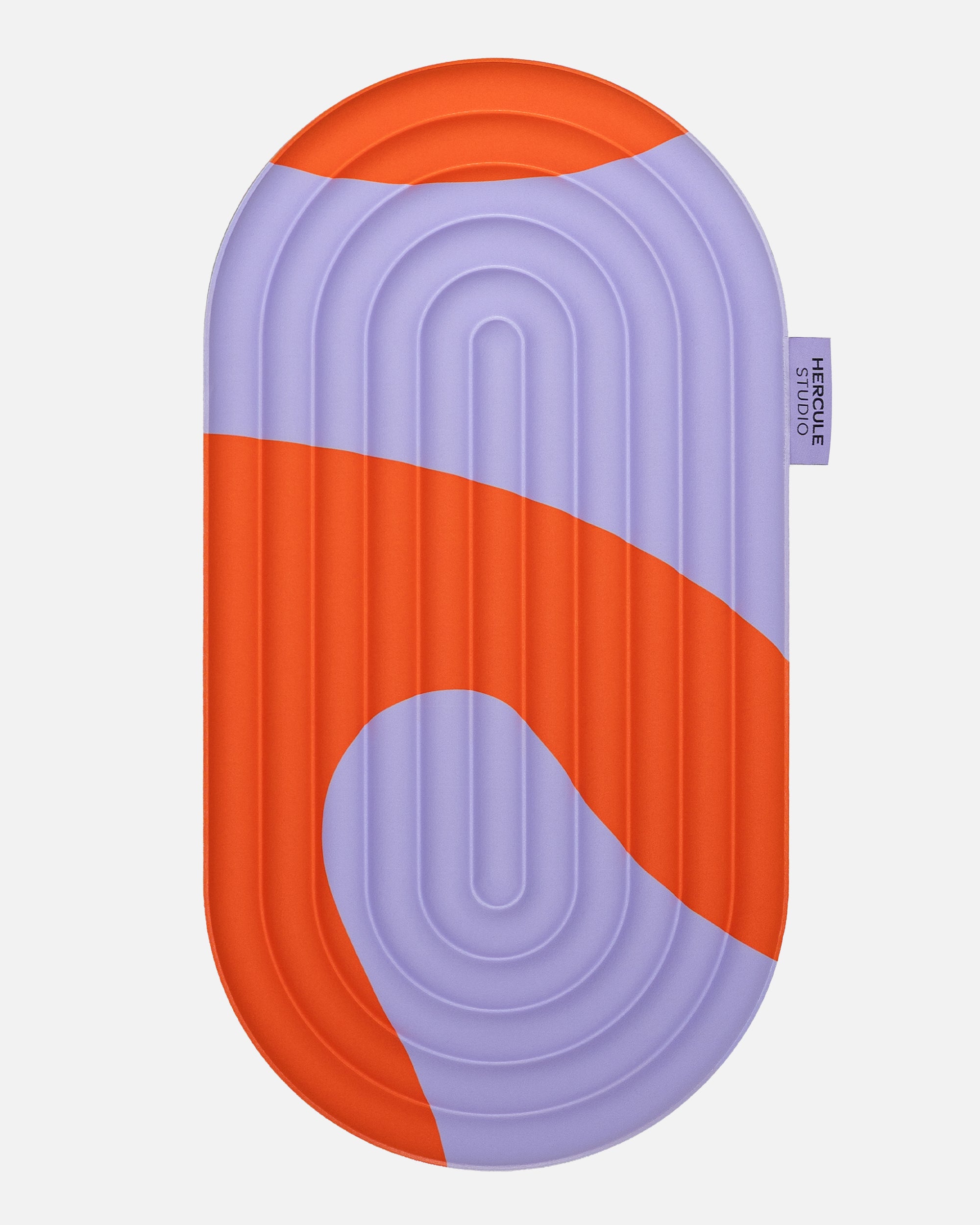 Hercule Studio Galé mini mat – red and purple printed (Axel) ergonomic 3-in-1 comfort pad – ergonomic support for knees, elbows, glutes, Pilates Reformer compatible, durable French design, unrolled view