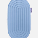 Hercule Studio Galé mini sport mat – blue jean portable ergonomic 3-in-1 comfort pad – ergonomic support for knees, elbows, glutes, Pilates Reformer compatible, durable design made in France, unrolled view