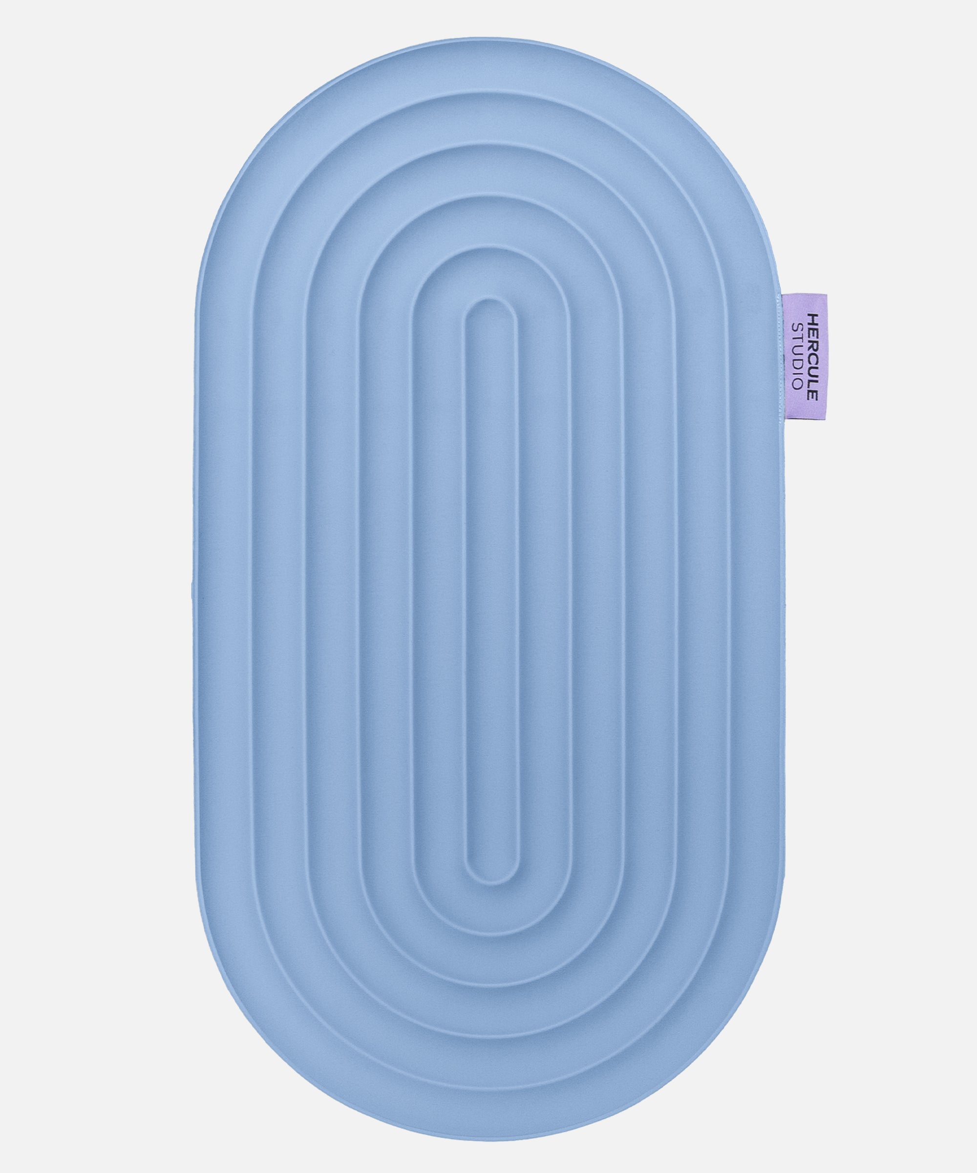 Hercule Studio Galé mini sport mat – blue jean portable ergonomic 3-in-1 comfort pad – ergonomic support for knees, elbows, glutes, Pilates Reformer compatible, durable design made in France, unrolled view