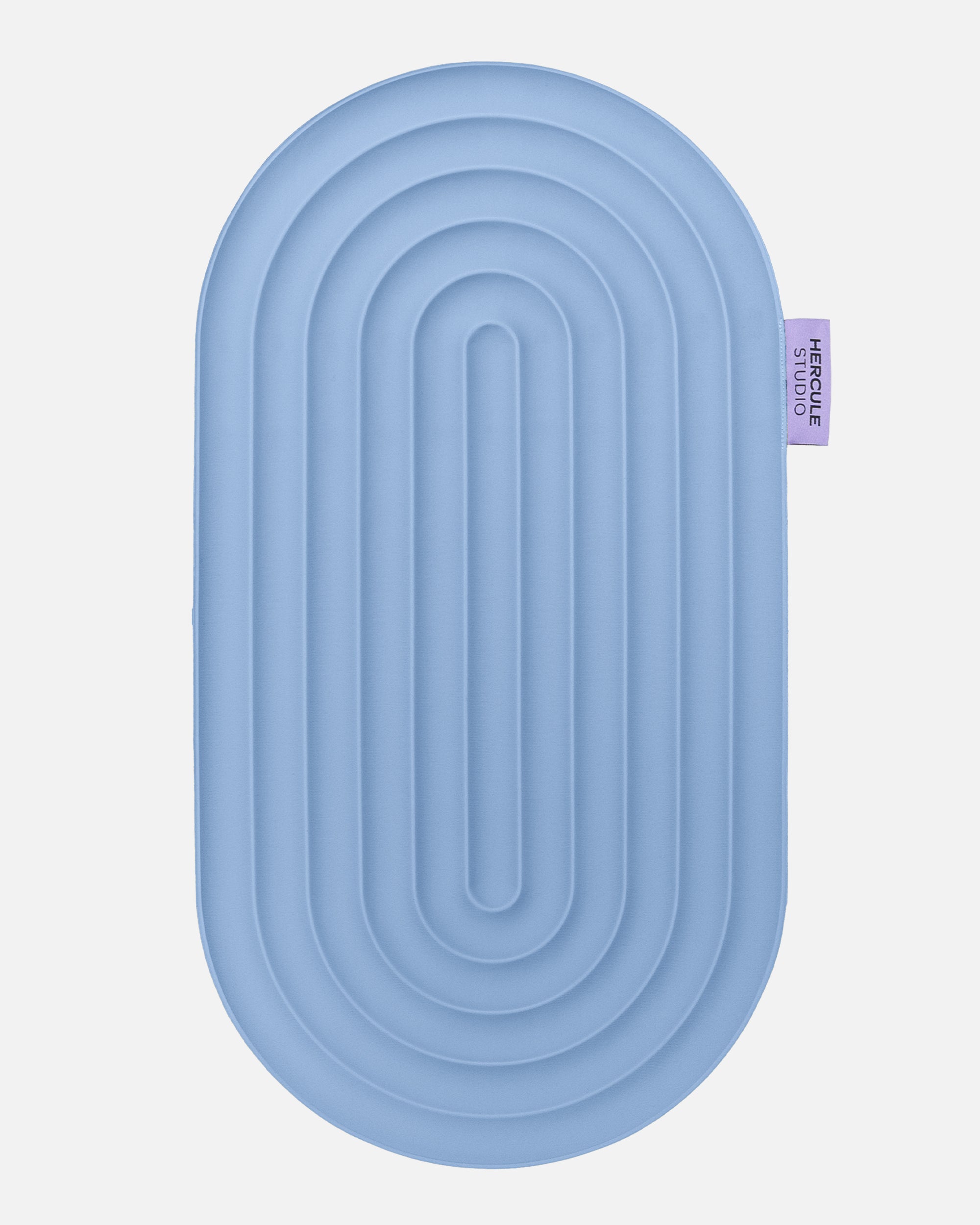 Hercule Studio Galé mini sport mat – blue jean portable ergonomic 3-in-1 comfort pad – ergonomic support for knees, elbows, glutes, Pilates Reformer compatible, durable design made in France, unrolled view