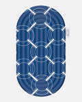 Hercule Studio Galé comfort pad – blue monogram portable 3-in-1 mini mat – ideal for knees, elbows, glutes, Pilates or Reformer, durable French design, unrolled view