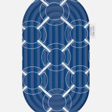 Hercule Studio Galé comfort pad – blue monogram portable 3-in-1 mini mat – ideal for knees, elbows, glutes, Pilates or Reformer, durable French design, unrolled view