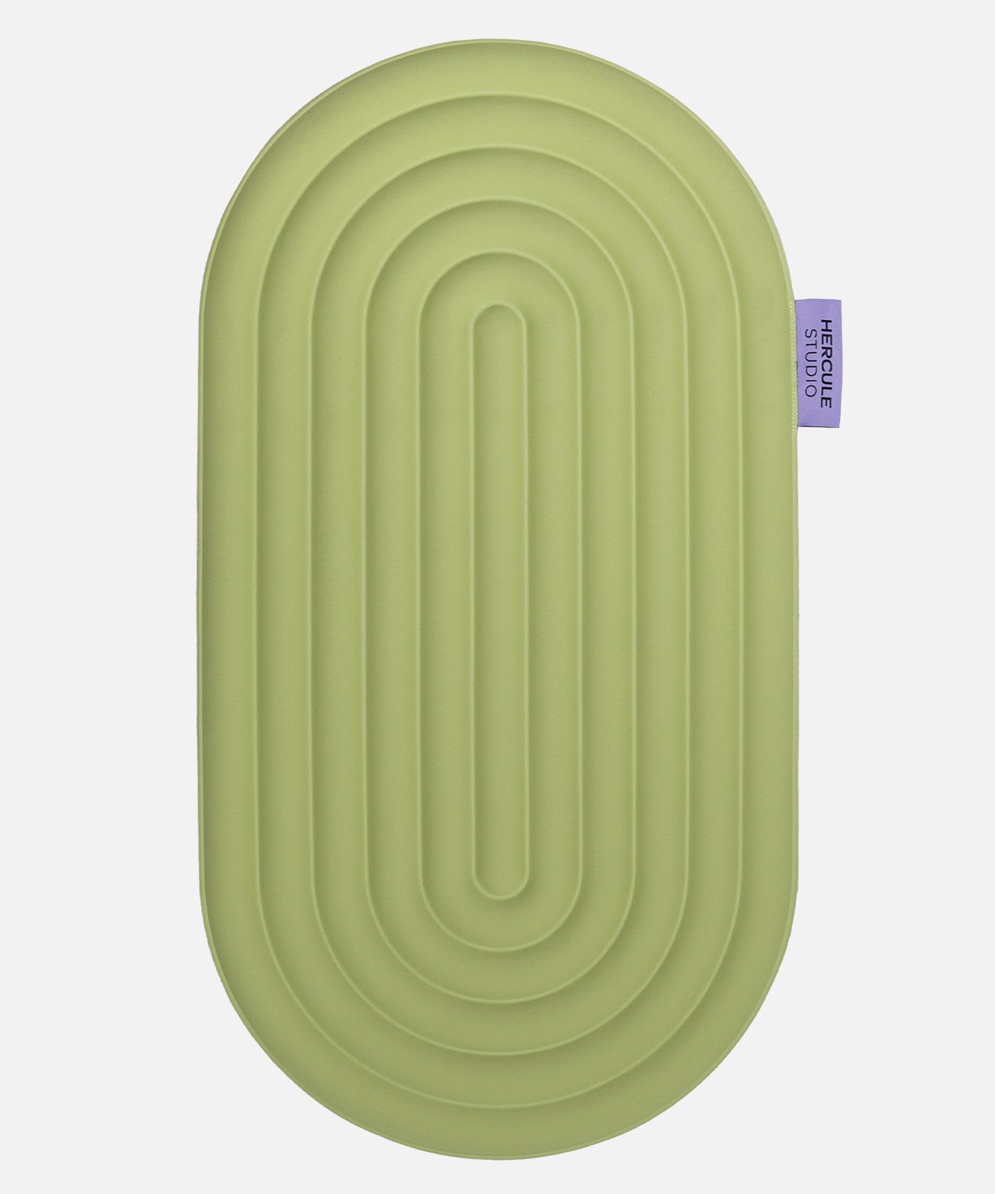 Hercule Studio Galé mini mat – pistachio green ergonomic 3-in-1 pad – support for sensitive areas such as knees, elbows, glutes, Pilates Reformer compatible, durable design, unrolled view