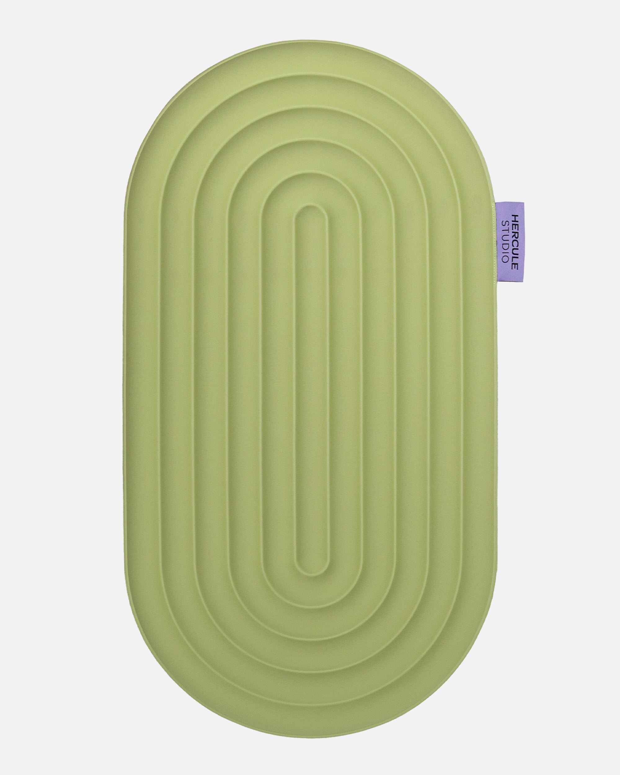 Hercule Studio Galé mini mat – pistachio green ergonomic 3-in-1 pad – support for sensitive areas such as knees, elbows, glutes, Pilates Reformer compatible, durable design, unrolled view