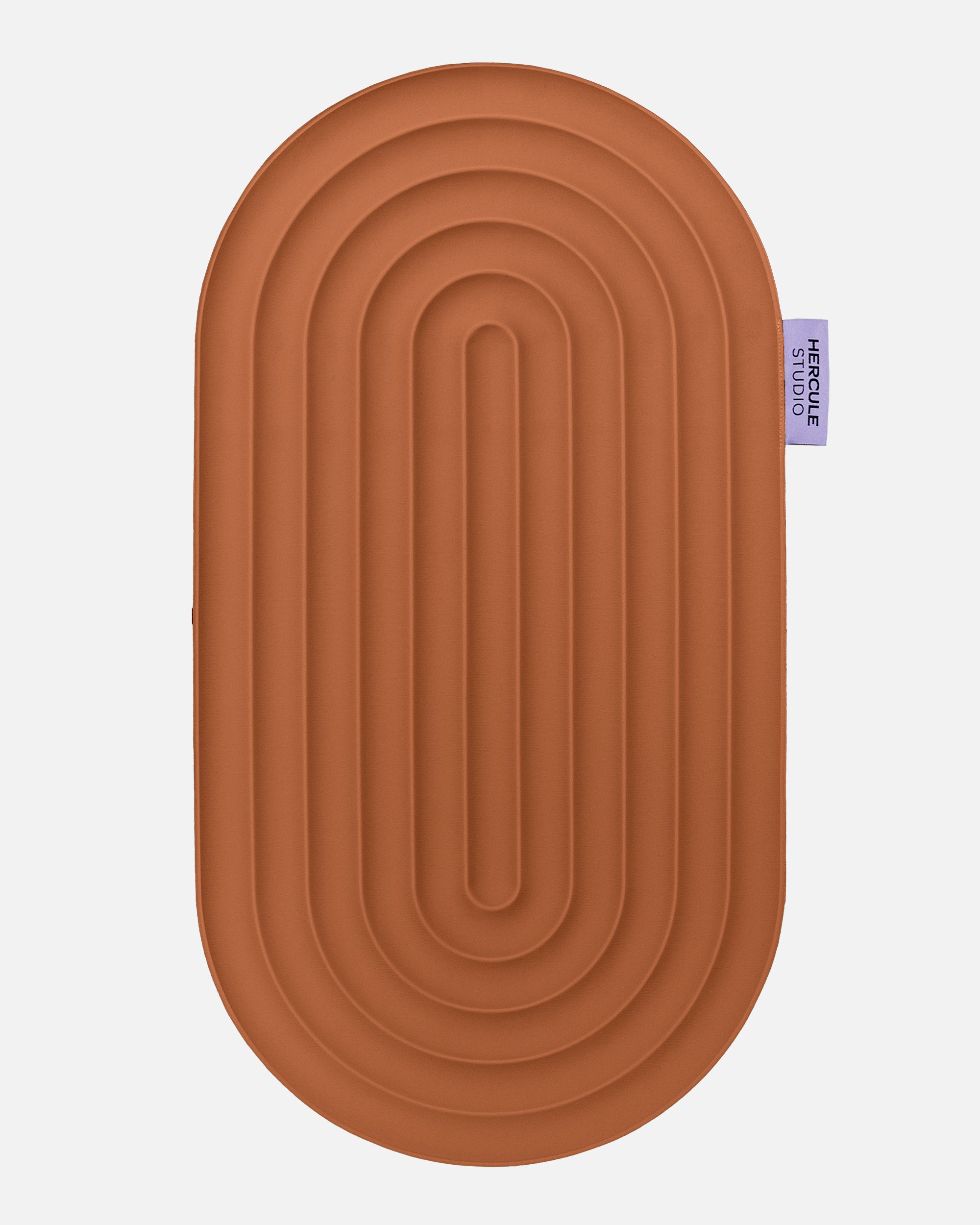 Hercule Studio Galé mini mat – terracotta ergonomic 3-in-1 pad – support for sensitive areas such as knees, elbows, glutes, Pilates Reformer compatible, durable design, unrolled view