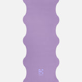 Hercule Studio Lavender yoga mat unrolled, natural rubber PVC-free, strong grip and durable wavy design for daily yoga