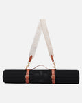 Soca Carrying strap for the Hercule Studio exercise mat, a stylish accessory for yoga, fitness, or Pilates mats, available in beige and camel